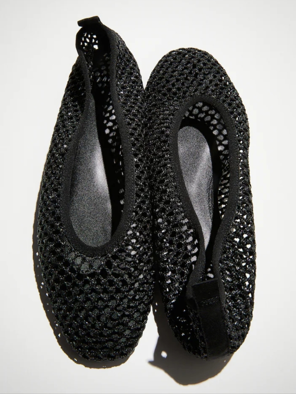 H&M Black Braided Mesh Ballet Flats